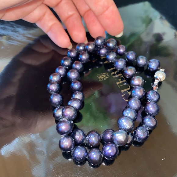 Genuine Black Akoya Pearl Necklace 18” - Picture 5 of 15